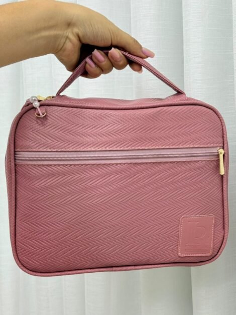 Porta Bíblia rosa com detalhes